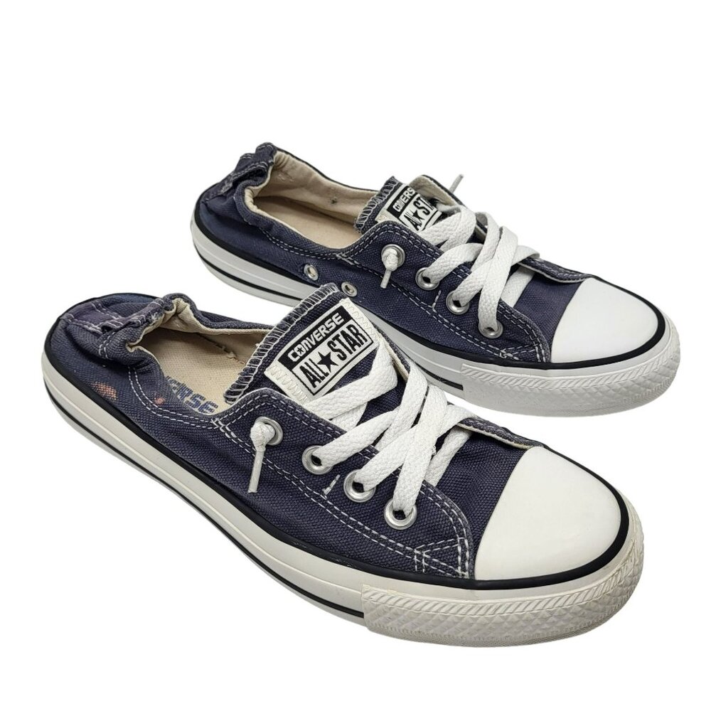 Converse Chuck Taylor All Star Low Top Tennis Shoes Blue White Women's 7 - Picture 5 of 12